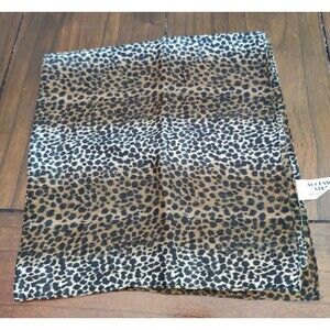 Accessory Street Brown/Black Animal Leopard Print Scarf Made in Italy 20”x 19.5”